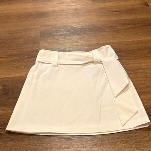 Cache White Mini Skirt with Tie Accent